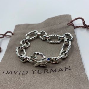 David Yurman Cushion Link Bracelet W/Blue Sapphire